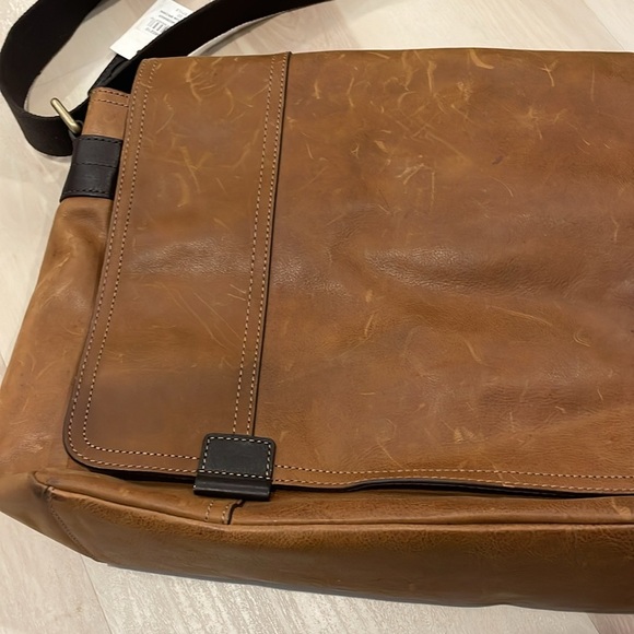Brown genuine Leather field Messenger Bag - Picture 5 of 16
